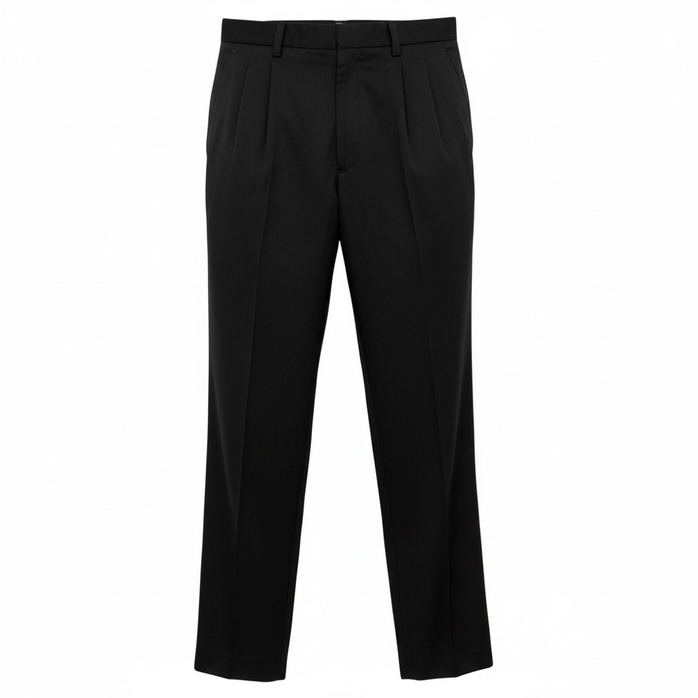 Oak Hill Mens Black 38x38 Pleated Premium Pants Waist-Relaxer 100% Cotton (H38)